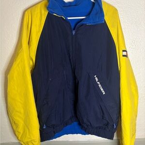 Vintage Tommy Hilfiger Colorblock Jacket – Navy & Yellow (No Size Tag) Large